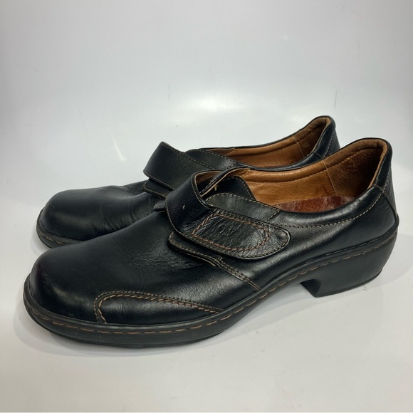 Josef Seibel black leather shoes women’s size 42 / 11 boho minimalist casual - Picture 1 of 9